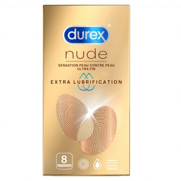 Préservatif Durex Nude Extra Lubrifié x8